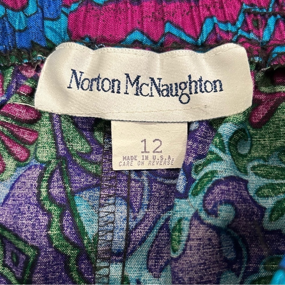 Vintage Norton McNaughton Colorful Jewel Tone Paisley Skirt USA Made Size 12 - Picture 4 of 6